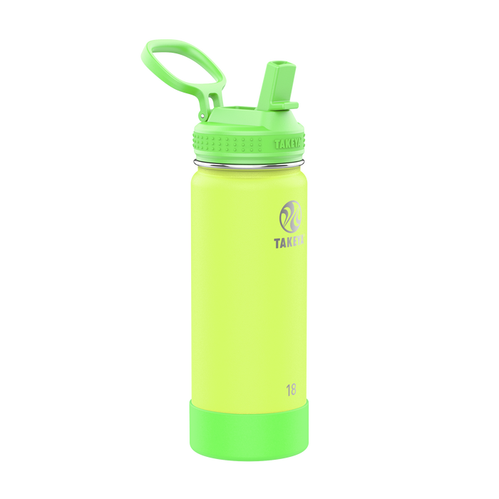 Actives Kids Glow In The Dark Water Bottle With Straw Lid I8